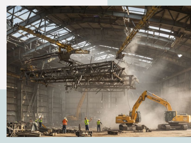 Демонтаж ангаров в Югорске от 613 руб. за м²